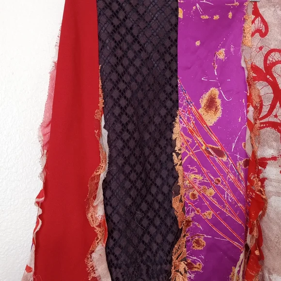 Christian LaCroix Vintage Artsy Sacai Patchwork Silk Midi Multicolor Skirt - Picture 5 of 9